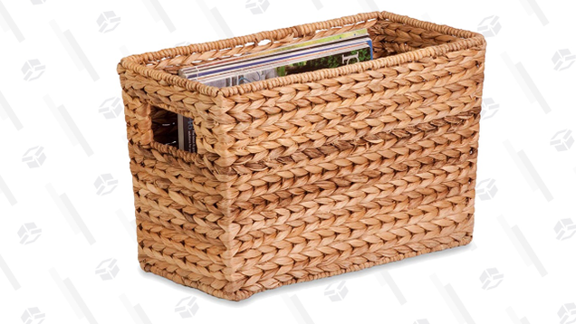 This basket is ostensibly designed for magazines, but it’s perfectly sized to be a fashionable record storage solution.